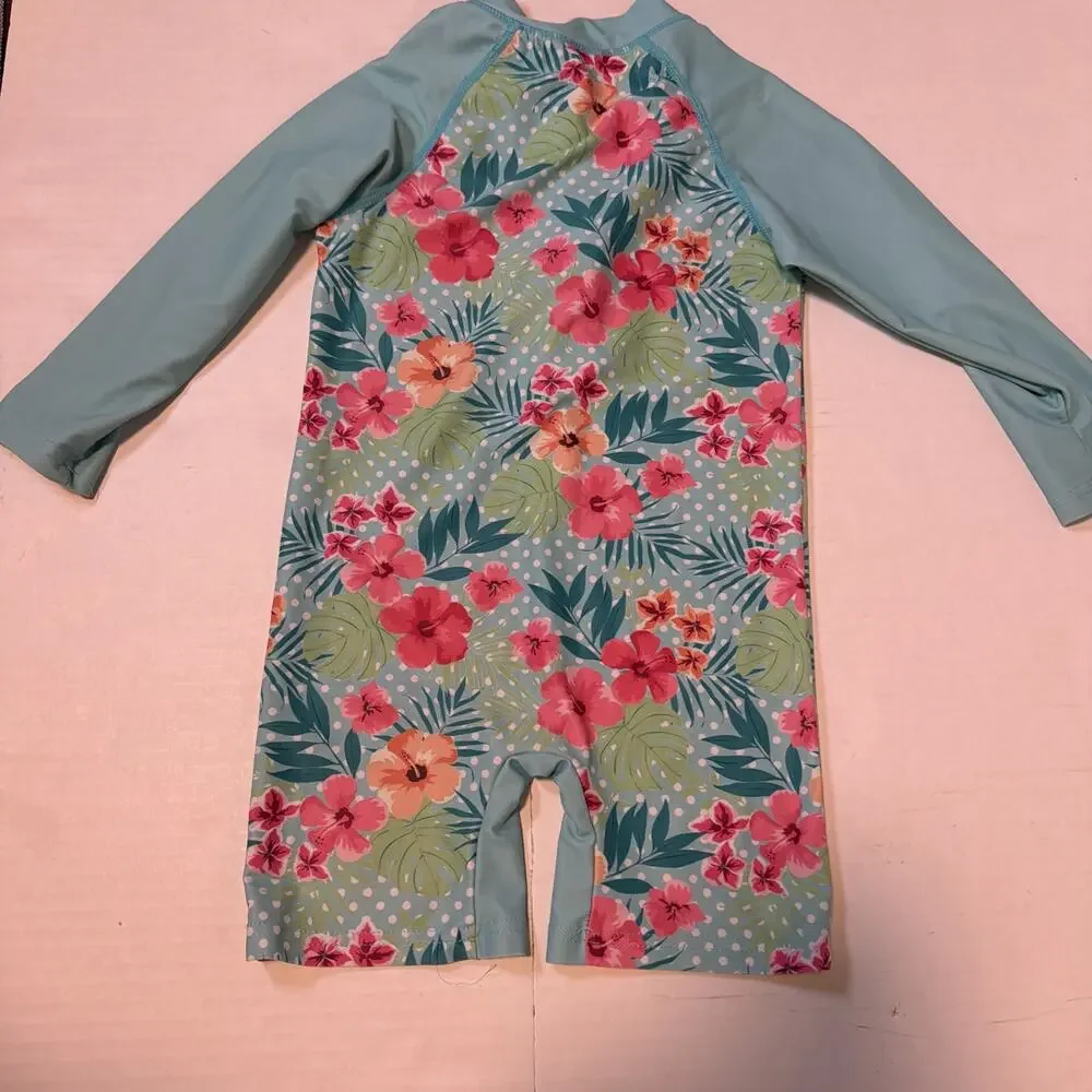 BesserBay Toddler Girl Swimsuit Long Sleeve Rashguard 24-36Month